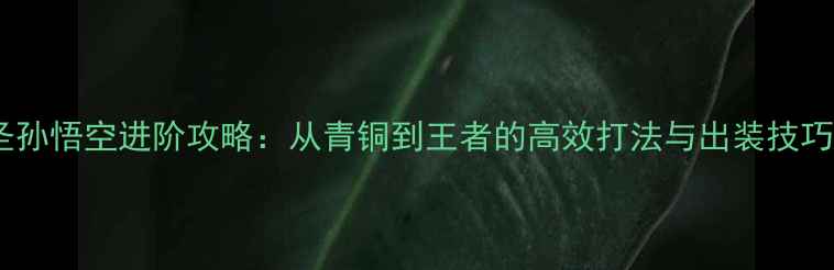 图片 王者荣耀齐天大圣孙悟空进阶攻略：从青铜到王者的高效打法与出装技巧（附最新版本）2