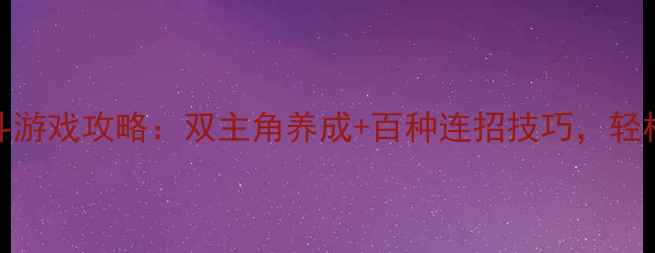 图片 电脑单机双人格斗游戏攻略：双主角养成+百种连招技巧，轻松成为终极战神！