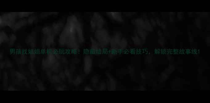 图片 男孩找姐姐单机必玩攻略！隐藏结局+新手必看技巧，解锁完整故事线1
