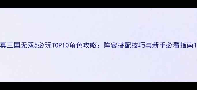图片 真三国无双5必玩TOP10角色攻略：阵容搭配技巧与新手必看指南1