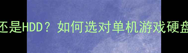 图片 终极指南：SSD还是HDD？如何选对单机游戏硬盘实现性能翻倍1