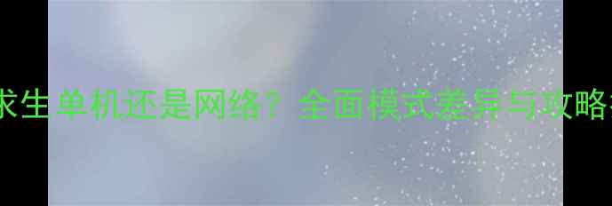 图片 绝地求生单机还是网络？全面模式差异与攻略技巧2