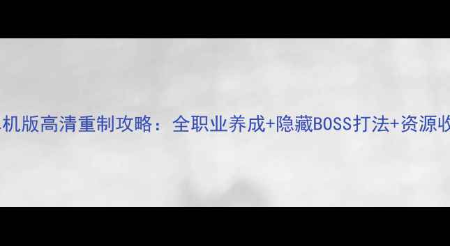 图片 艾尔之光单机版高清重制攻略：全职业养成+隐藏BOSS打法+资源收集全指南1
