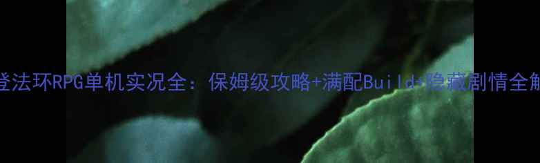 图片 艾尔登法环RPG单机实况全：保姆级攻略+满配Build+隐藏剧情全解锁！