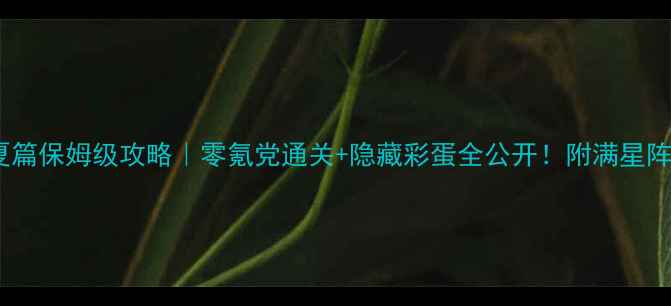 图片 花与夜夏篇保姆级攻略｜零氪党通关+隐藏彩蛋全公开！附满星阵容推荐2