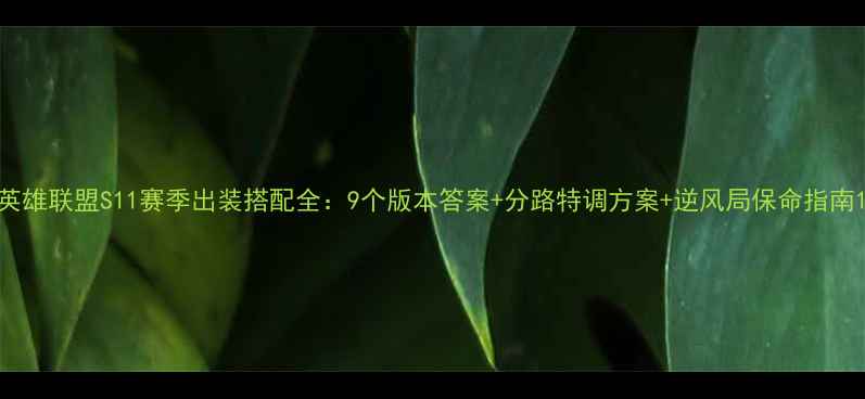 图片 英雄联盟S11赛季出装搭配全：9个版本答案+分路特调方案+逆风局保命指南1