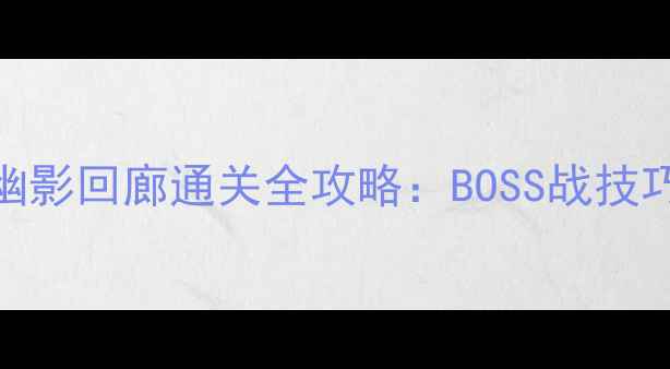 图片 虚空歌者第一关幽影回廊通关全攻略：BOSS战技巧与资源收集指南