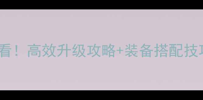 图片 贪玩传世战士新手必看！高效升级攻略+装备搭配技巧全（附防坑指南）1