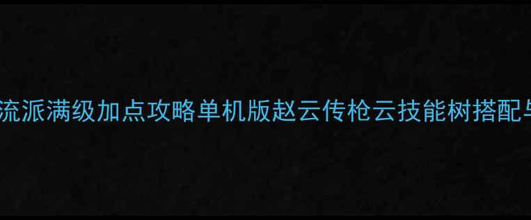 图片 赵云传：枪云流派满级加点攻略单机版赵云传枪云技能树搭配与属性成长全1