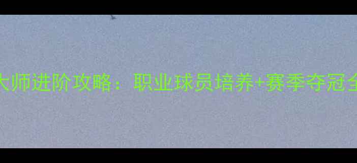 图片 足球大师进阶攻略：职业球员培养+赛季夺冠全指南