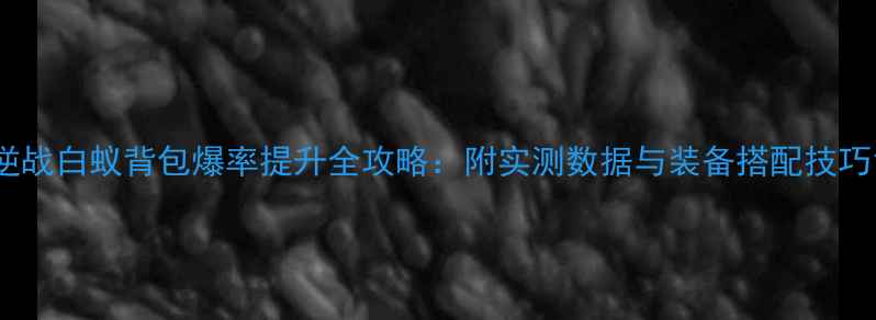 图片 逆战白蚁背包爆率提升全攻略：附实测数据与装备搭配技巧1