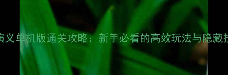 图片 隋唐演义单机版通关攻略：新手必看的高效玩法与隐藏技巧全