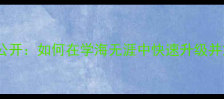 图片 高效学习技巧大公开：如何在学海无涯中快速升级并解锁隐藏成就？1