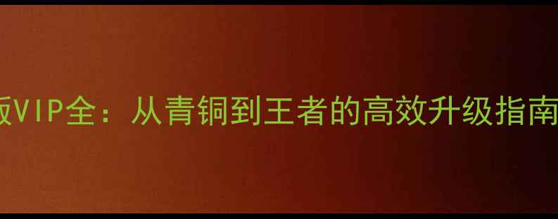 图片 魂斗罗精英版VIP全：从青铜到王者的高效升级指南与资源攻略1