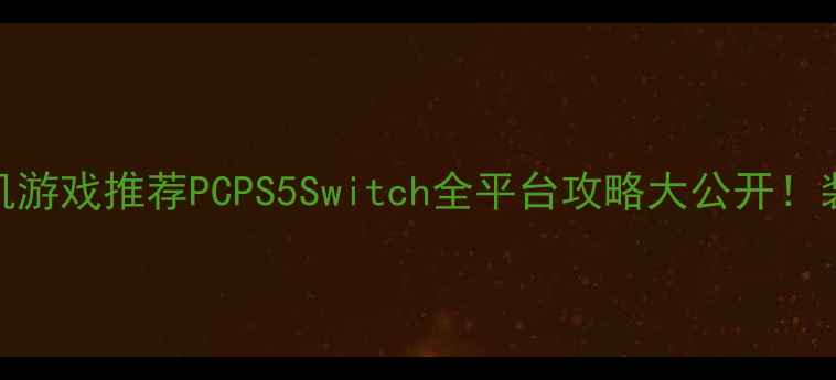 图片 🎮必玩打装备单机游戏推荐PCPS5Switch全平台攻略大公开！装备收集党速码！