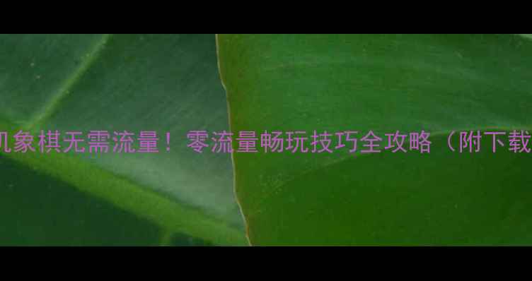 图片 🎮手机单机象棋无需流量！零流量畅玩技巧全攻略（附下载安装包）2