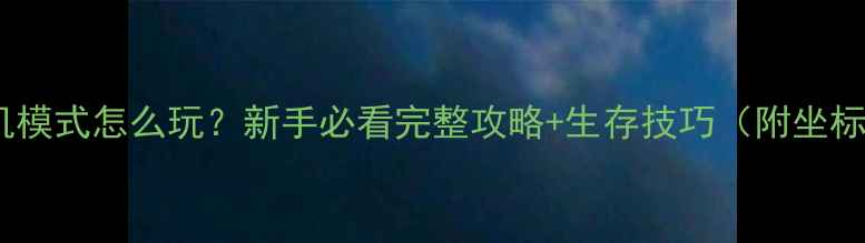 图片 📌DayZ单机模式怎么玩？新手必看完整攻略+生存技巧（附坐标地图）🌍1