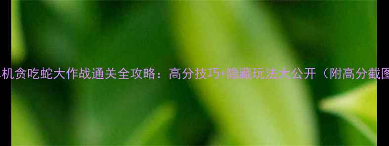 图片 📱单机贪吃蛇大作战通关全攻略：高分技巧+隐藏玩法大公开（附高分截图）1