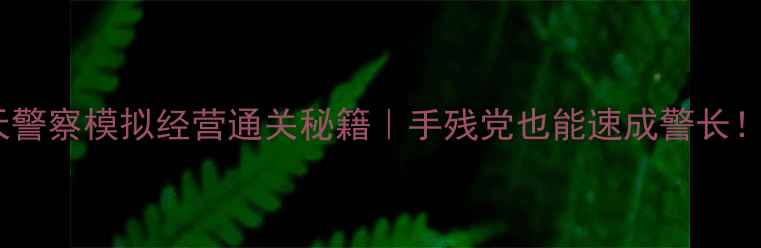 图片 🔥29天警察模拟经营通关秘籍｜手残党也能速成警长！⚔️1