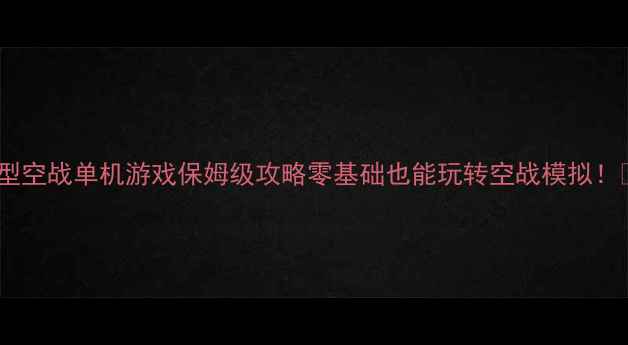 图片 🔥PC大型空战单机游戏保姆级攻略零基础也能玩转空战模拟！🎮✈️2