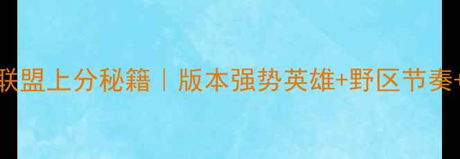 图片 🔥S13赛季英雄联盟上分秘籍｜版本强势英雄+野区节奏+运营细节全💎2