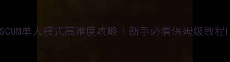 图片 🔥SCUM单人模式高难度攻略｜新手必看保姆级教程💡1