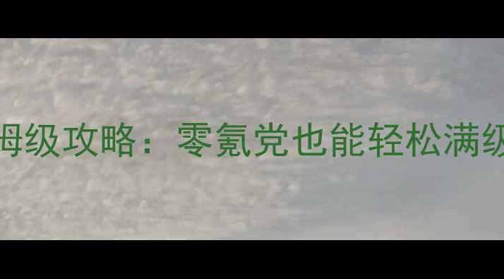 图片 🔥剑灵枪手直升55级保姆级攻略：零氪党也能轻松满级，附高效升级路线图💥