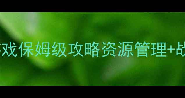 图片 🔥单机攻城守城游戏保姆级攻略资源管理+战术布阵全💪🏼🔥2