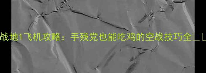 图片 🔥战地1飞机攻略：手残党也能吃鸡的空战技巧全✈️2