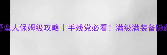 图片 🔥暗黑2单机版野蛮人保姆级攻略｜手残党必看！满级满装备隐藏技巧全公开🔥2