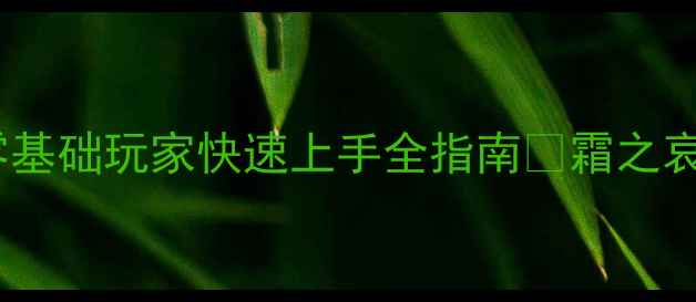 图片 🔥霜之哀伤保姆级攻略｜零基础玩家快速上手全指南✅霜之哀伤RPG游戏攻略零基础教学